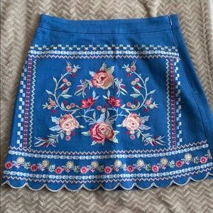 Floral Jean Skirt